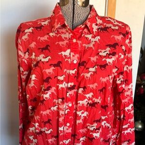 Red Horse Print Shirt